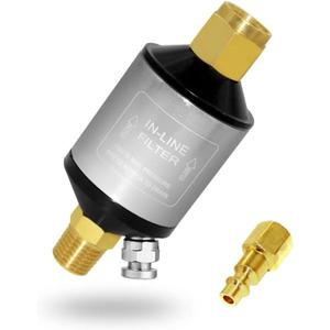 Beduan Air Compressor Water Oil Separator Filter for paint spray gun, 1/4 inch NPT Male and Female Thread silver