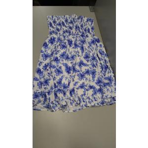 CHICGAL Summer Dresses for Women Beach Cover Ups Strapless Boho Floral Print Sundress, L