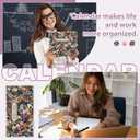 3 x ReliThick 7" x 6.5" 2026-2027 Pocket Calendar for Purse Small Monthly Planner Notebook PVC Cover Pocket Calendar Notepads Appreciation Present Gift for Women Mom Friend Teacher(Nature Floral)