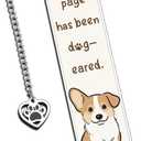 Valentines Dog Bookmark for Women, Book Marks for Reading Kids, Funny Dog Gifts for Friends, Birthday Back to School Gifts for Dog Lovers, Bookish Gifts for Book Club,