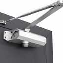 Automatic Door Closer, Heavy Duty Auto Door Closer for 143-187 lbs Door, Commercial Grade Hydraulic Door Closers Adjustable Speed and Hold Open, Size 3 Spring, Heavy-Duty Silver