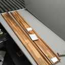 AZSKY 48 Inches Long Wood Photo Picture Ledge Shelf with Lip Floating Shelves for Nursery Books Set of 2 Rustic Wall Shelf for Kids Bedroom Office Bathroom Living Room Frames (Burnt)