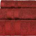 SUPERIOR Ultra-Soft 3-Piece Cotton Towel Set, Daily Use for Bathroom, Guest Room, Quick Dry, Set Includes 1 Bath Towel, 1 Hand Towel, and 1 Washcloth, Essential Plush Towels for Home - Maroon