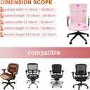 Tallew 4 Pieces Office Chair Covers Set Computer Universal Protective Stretchable Chair Seat Covers Desk Armrest Slipcovers Pads Office Cushion Backrest for Rotating (Polyester,Pale Pink)