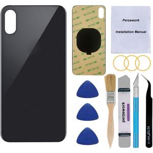 OEM Rear Back Glass Replacement for iPhone Xs Max 6.5 inches with Reparing Toolkit and Pre-Installed Adhesive (Space Gray/Black)
