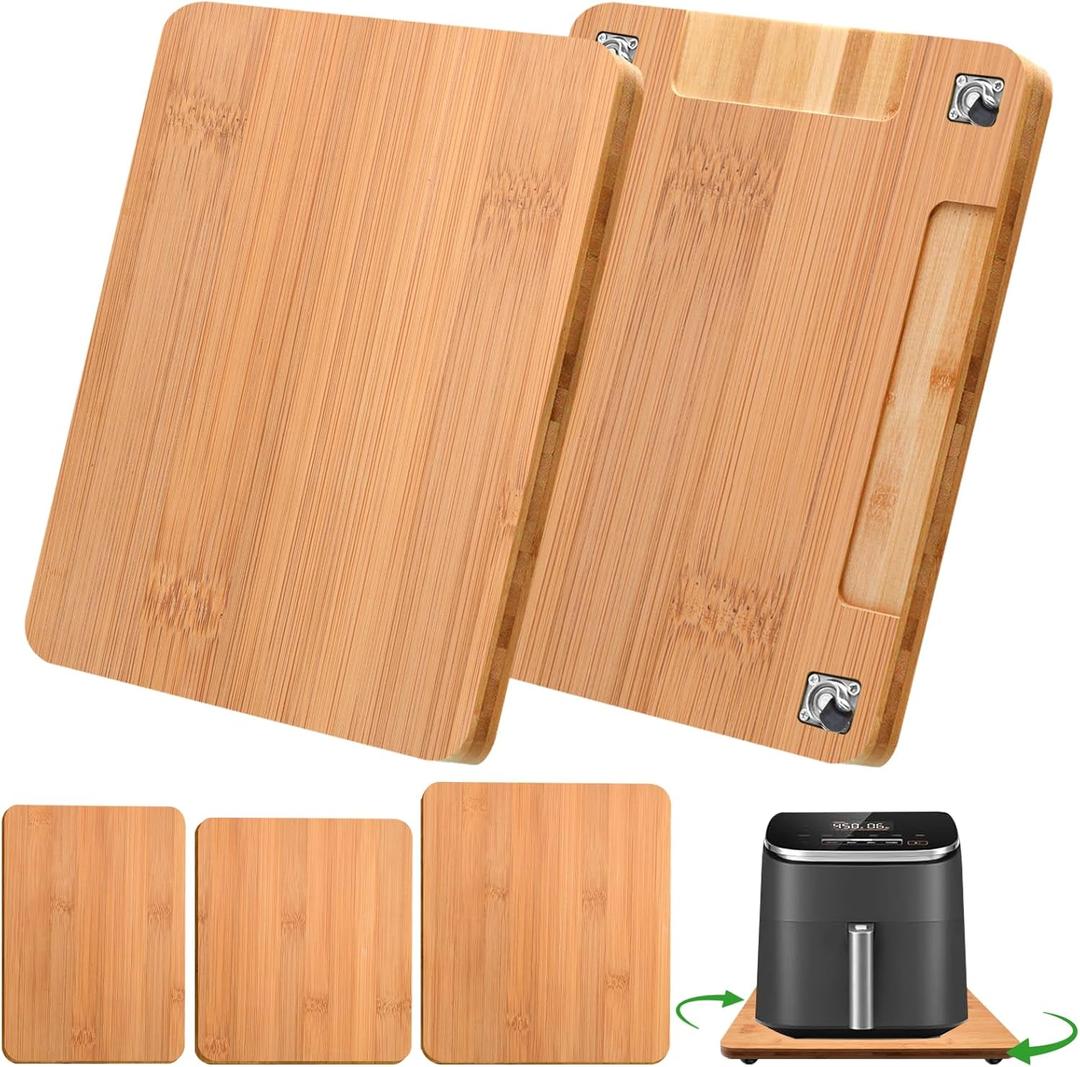 Bamboo Kitchen Appliance Sliders, Sliding Tray for Coffee Maker, Countertop Appliance Slider with 360 Rolling Wheels, Counter Slider Tray for Coffee Pot, Kitchen Aid Mixer (14" x 12")