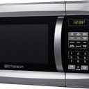 Emerson MW7302B Compact Countertop Microwave Oven with Touch Control, LED Display, 700W, 10 Power Levels, 6 Auto Menus, Glass Turntable and Child Safe Lock, 0.7 Cu., Ft. Black
