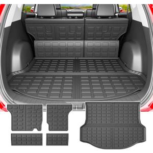 powoq Cargo Mat Compatible with 2013 2014 2015 2016 2017 2018 Toyota RAV4 Cargo Liner Backrest Mat TPE All Weather Replacement for Toyota RAV4 Accessories (Trunk Mat+Backrest Mats)