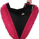 Boutique De FGG Crystal Clutch Purse for Women Formal Evening Bags Party Rhinestone Clutch Bag Wedding Prom Handbags,Mini (Fuch)