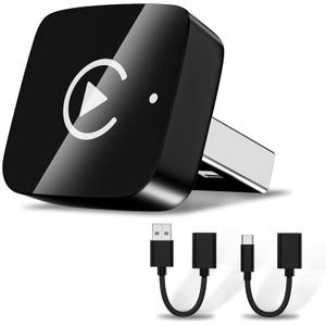 2 in 1 Wireless CarPlay and Android Auto Adapter for iPhone, Plug&Play Mini USB/USB C Car Play Adapter Fast and Stable Connection,No Delay Convert Wired to Wireless CarPlay for iPhone 8+/Android 11.0+