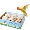 andwe Bird Toy Sola Balls - Natural Soft Chew Shredding & Foraging Toy for Cockatiel Conure Quaker Parrot Budgie Parakeet Rabbit Bunny Guinea Pig Chinchilla (Style 2 (Pack of 6))