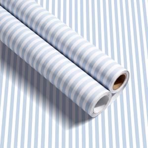 Colarr Striped Peel and Stick Wallpaper 17'' x 118'' Blue and White Stripe Removable Self Adhesive Wallpaper Decal for Bedroom Cabinet Drawer Furniture Summer Wall Poster Art Crafts Modern Decoration