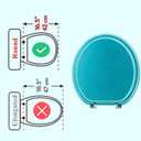 Round Toilet Seat Wood Toilet Seat Prevent Shifting with Zinc Alloy Hinges American Standard Size Toilet Seat Easy to Install also Easy to Clean(Round,Sparkling Sapphire Blue)