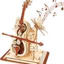 3D Wooden Puzzles for Adults, Wooden Music Box Kits-Cello Wood Model Kits for Adults to Build, Gift for Men Women Hobby for Adults (Music Cello)