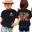 Birthday Girl Shirt for Kids Its Me Hi Im The Birthday Girl Tshirts Outfit Magic Kingdom Graphic Tees Tops (Black)