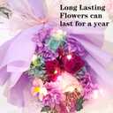 Canlierr Preserved Flowers Bouquet Graduation Flowers Bouquet Gift Forever Natural Real Roses Gifts for Teacher Student Birthday Anniversary Wedding Home Decor (Purple,Vivid)