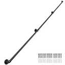 Staircase Handrails 12FT, Galvanized Steel Stair Railing Easy to Install, Iron Balusters Hand Railing Indoor Outdoor for Household or Commercial Buildings