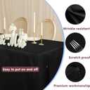 HolidayIdeas Fitted Black Tablecloths - 72 x 30 Inch - 2 Pack Rectangle Table Clothes for 6 Foot Tables, Polyester Fabric Table Cover for Trade Show, Craft Show, Parties, Birthday, Wedding