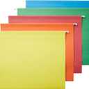 Amazon Basics Hanging File Folders with Adjustable Tabs, Sturdy Expandable Document Organizer, Letter Size, Assorted Colors, 25-Pack