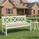 Outdoor Bench Cushion, Water-Resistant & Fade-Resistant, Porch Swing Cushions with Ties, Patio Furniture Seat Pads for Garden Loveseat Settee, Removable Cover Non-Slip Bottom, 48 x 16 Inch, Beige, 48" x 16" 1 Pack