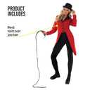 fun shack Red Ringmaster Jacket Women, Circus Ringmaster Costume Women, Women Lion Tamer Costume, Ringleader Costume Women (Large)