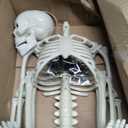 36" Skeleton Halloween Decorations, 3ft Life Size Human Skeleton with Full Body Movable Posable Joints Skeleton, Halloween Skeletons with 20 Spiders for Yard Haunted House Props Indoor Outdoor Decor