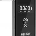 Portable Alcohol Breath Tester with 8 Mouthpieces, High Accuracy Alcohol Breathalyzer with LCD Display, Digital Fast for Home Personal Professional Use【Black】