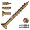 #8 x 1-1/2" Deck Screws (322Pcs) 2lb. Carbon Steel, Yellow, Flat Head, Rust Resistant epoxy Coated, with T25 Star Bit