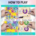 2 in 1 Double Side Magnetic Color and Number Maze, Montessori Alphabet Maze Board Toddlers Toys, Magnet Puzzle Learning Counting Color Matching Toy Clearance Deal