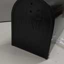 Saillong Galvanized Steel Black Post Mount Mailbox - 5 Sets Reflective Mailbox Number Stickers