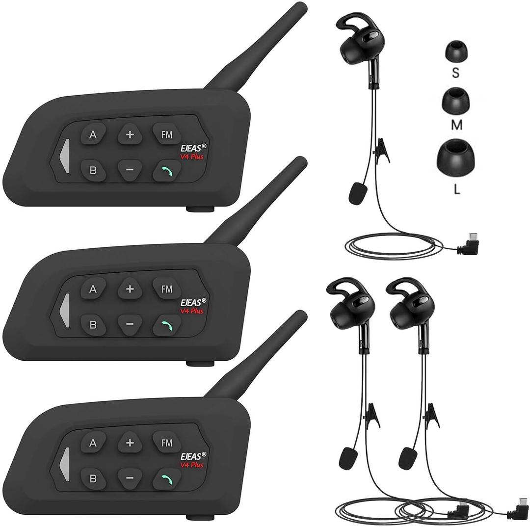 Referee Headset, USB C Interface Communication System with Headset Earphone for Volleyball Official Football Soccer Handball (3 Pack)