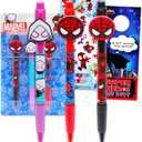 Spidey and Friends Pens for Kids - 3 Pc Ballpoint Pens Gift Bundle Writing Set Featuring Miles Morales, Gwen Stacy, and Peter Parker Plus Stickers, Door Hanger | School Supplies