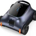 Cordless Pool Vacuum for Above Ground Pool, Robotic Pool Cleaner for Floor Cleaning, 130 Min Runtime, Powerful Suction, Self-Parking, Above Ground Pool Vacuum for Inground Pools up to 1291 Sq.ft