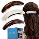 Large Hair Barrettes for Women Beautiful Lines Simple Retro Classic Snap French Hair Clips, Fashion Hair Accessories for Women Thick Hair,3 Pcs (HJ-Multicolor 1)