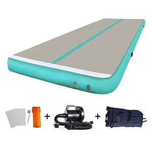 EZ GLAM 10ft Air Mat Tumble Track Inflatable Gymnastics Tumbling Track Mat with Electric Air Pump for Cheerleading/Practice/Beach/Park/Home use