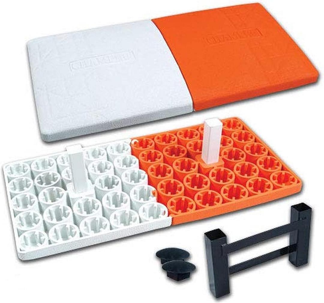 CHAMPRO Orange/White Double First Base With In-Ground Anchor For Youth Baseball, Made Of Molded Rubber, Standard
