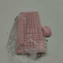 MEETION Wireless Keyboard and Mouse, Full-Sized Cordless Keyboard with Wrist Rest and 3 DPI Adjustable Mouse, 2.4G Wireless, Compatible with PC/Computer/Laptop/Windows/Mac, Pink