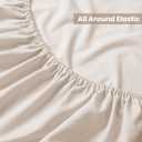 4 Piece Pearled Ivory Queen Bed Sheet Set, Ultra Soft Washed Brushed Microfiber Cotton-Like, Fitted Sheet Queen Size & Flat sheet & 2 Pillowcases - Deep Pocket, Breathable, Fade Resistant,Easy Care