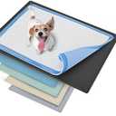 TidyFriend Dog Pee Pad Holder Tray Fits for 30” x 23” Pee Pads with Corner Lock Holes, Raised Edges, NonSpill, Easy to Clean Silicone Dog Potty Tray Holder, For Indoor Floor Protection (Light Grey)