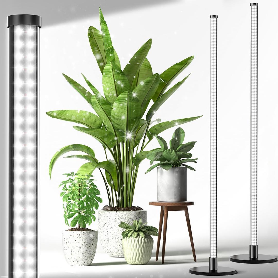 2 Pack Grow Lights for Indoor Plants, 6000K 243 LEDs Light for Seed Starting with Full Spectrum, 45in Height Standing Plant Light, 3 Switch Modes for Wide Area Coverage in Indoor Plants