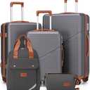Cosbarn Luggage Sets 5 Piece Suitcases with Wheels, Suitcase Set ABS Hard Case Luggage with TSA Lock Spinner Wheels Durable Travel Luggage (5-Piece Set(20"/24"/28"))