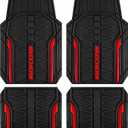 Skechers Car Floor Mats,Heavy Duty Rubber Car Mats Full Set,All Weather Floor Mats,Waterproof Trim to Fit Universal Floor Liner Car Accessories,Automotive Floor Mats for Cars Trucks SUV,Red