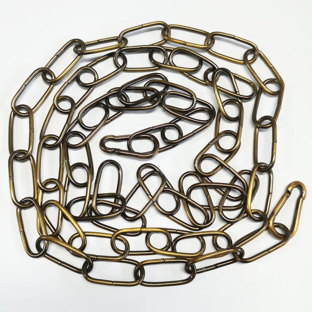 6 Feet Gold Bronze Finish Pendant Chandelier Light Fixture Hanging Lighting Chain (Gold Bronze)