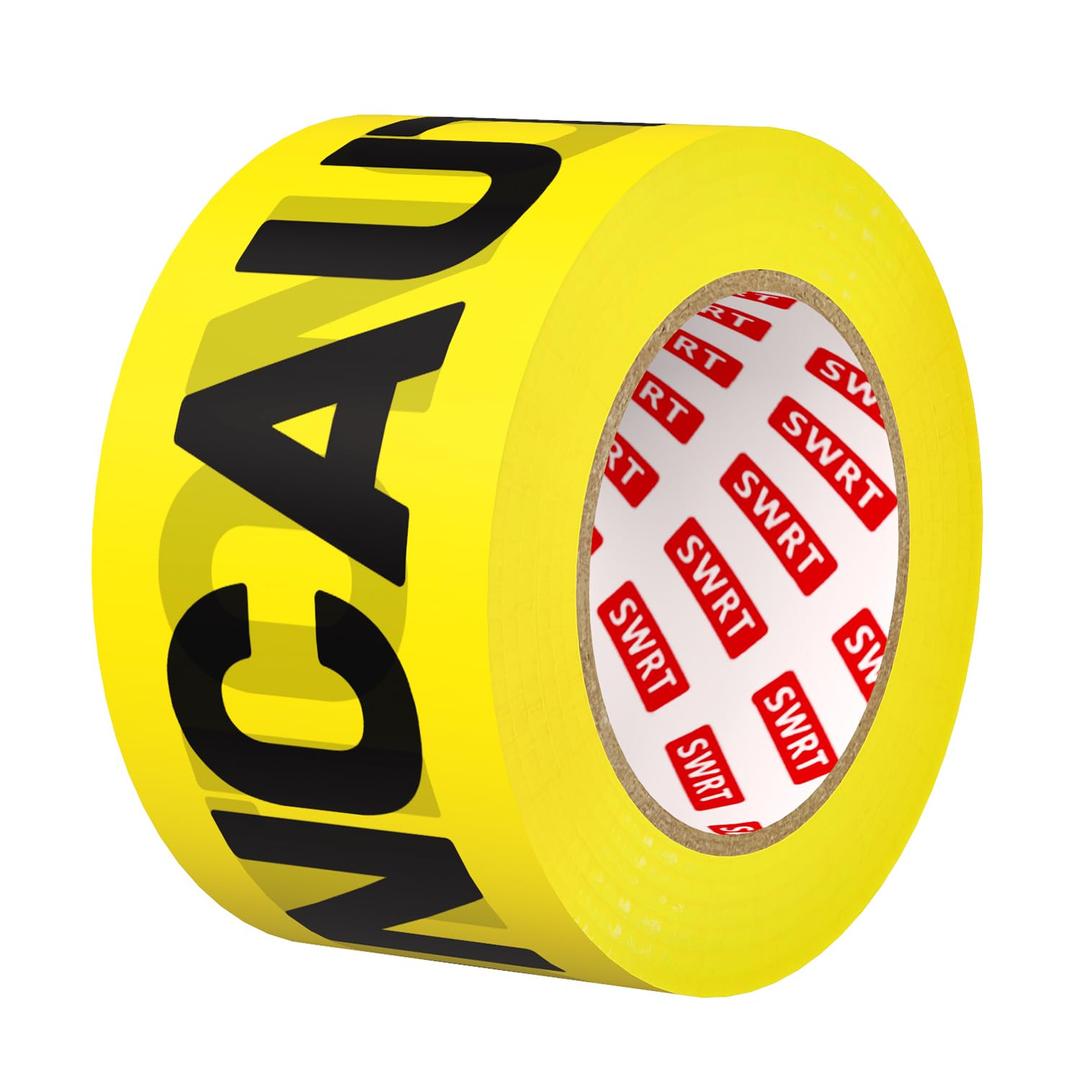 SWRT 1 Roll Premium Yellow Caution Tape, 3 Inch x 330FT Bright Hazard Tape with Bold Black Text for Danger Zones/Sporting Events, Construction Tape for Crime Scenes/Halloween Decor