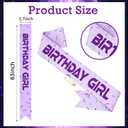2 x Purple Kpop Birthday Girl Sash, Kpop Theme Birthday Sash with Safety Pin, Light Purple Birthday Sash for Women Girls, Birthday Party Decorations Favors for Birthday Party, Photo Booth Props, PCS 2