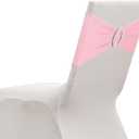 uxcell 10 Pack Chair Sashes, Stretch Chair Cover Band with Buckle Slider Polyester Bows Cover Band Universal Elastic Ties for Wedding Party Ceremony Event Decorations, Light Pink