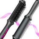 NOVUS Ionic Hair Straightener Brush, 4 Temps & 30s Heating & Auto-Off, Anti-Scald Ceramic Straightening Comb Fast Heating for Home Salon, Less Frizz & Smoother Hair for All Hair Types