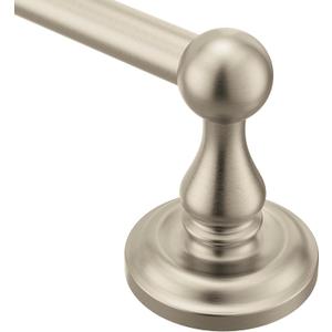 Moen Madison Collection Brushed Nickel 24-Inch Bathroom Single Towel Bar, Wall Mounted Hand or Body Towel Rack, BP6924BN