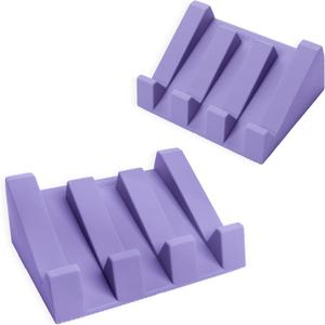 Silicone Soap Dish (USA Patented) Self Draining Bar Soap Holder for Shower Bathroom Sink, Drying Soap Dish Tray Sponge Holder Easy Cleaning Soap Saver Travel Accessories (Lavender, 2)