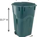 ECOSolution 32 Gallon Wheeled Outdoor Garbage Can with Attached Snap Lock Lid and Heavy-Duty Handles, ECO Green, Heavy-Duty Construction, Perfect Back Yard, Deck, or Garage Trash Can, Pack of 2